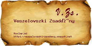 Veszelovszki Zsadány névjegykártya